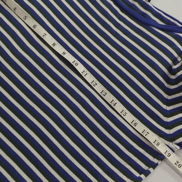 Worth Sweater Womens Large Blue Striped Crew Neck Lightweight - Picture 7 of 8